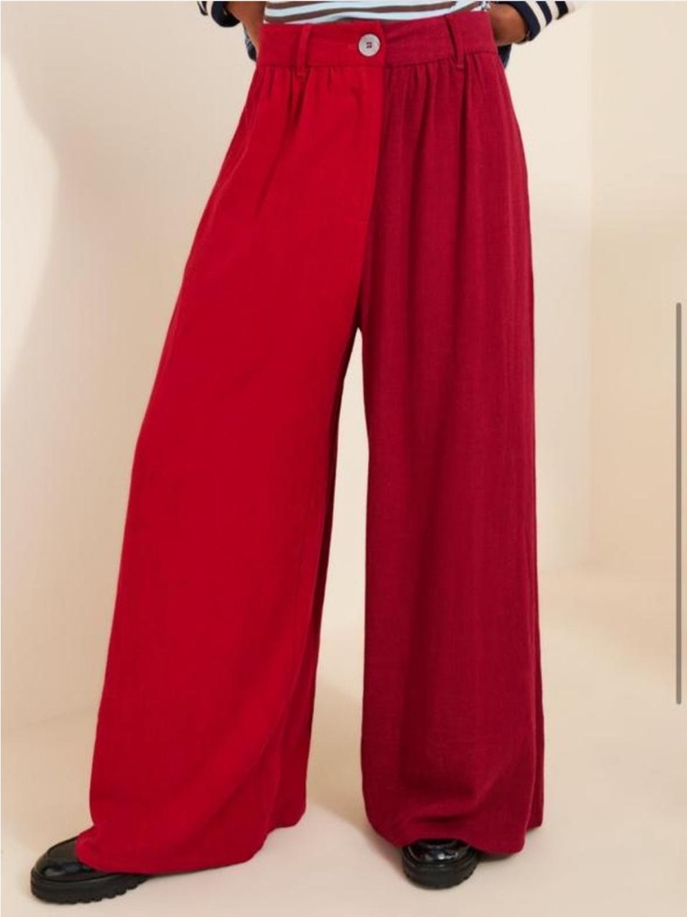 XS Fashion Brand Company Two Tone Red Wide leg Trousers